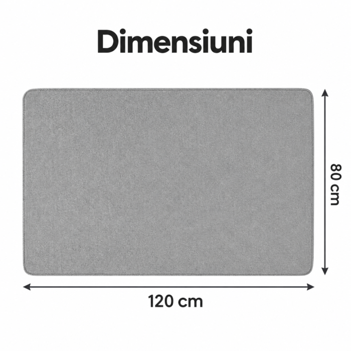 Covoras pentru scaun de birou VarioShop®, protectie pardoseala, baza antiderapanta, margini finisate, 80 x 120 cm, gri [4]