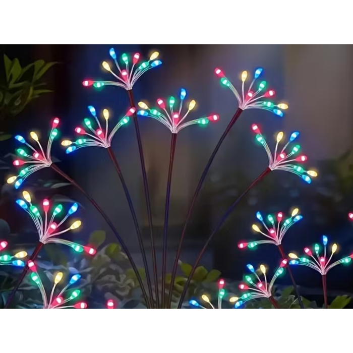 Set 2 lampi solare de gradina VarioShop®,  tip artificii, LED multicolor, brate flexibile, aprindere automata, tarusi de fixare, 70 cm [5]