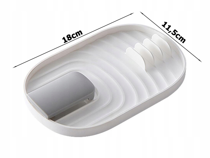 Suport ustensile de bucatarie,  Plastic, Alb, 18x11.5x2.5cm [5]