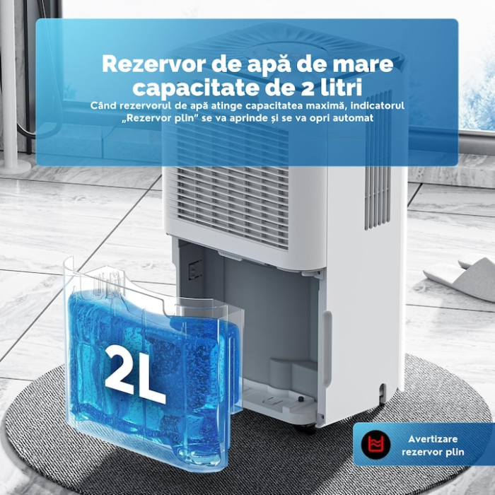 Dezumidificator VarioShop, 12L/24h, control WiFi, putere 200W, alb, 44, 5x25, 5x22cm [2]