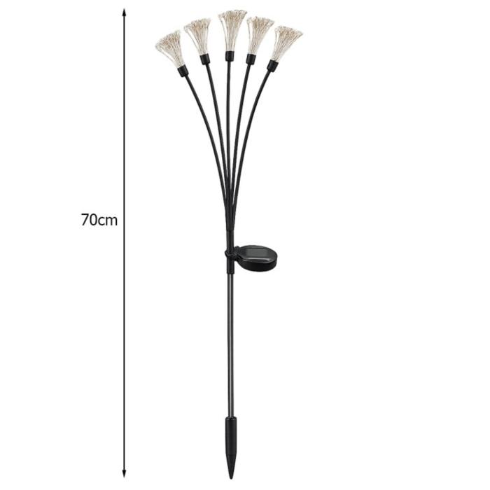 Set 2 lampi solare de gradina VarioShop®,  tip artificii, LED multicolor, brate flexibile, aprindere automata, tarusi de fixare, 70 cm [2]
