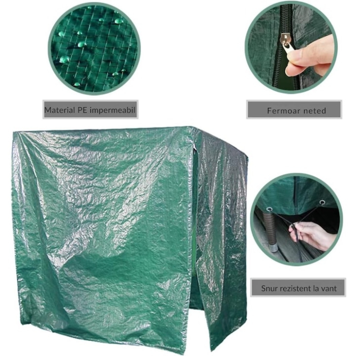 Husa VarioShop® pentru leagan de gradina si mobilier exterior, rezistenta la ploaie, vant, UV si zapada, 215 x 150 x 145 cm, Verde [6]