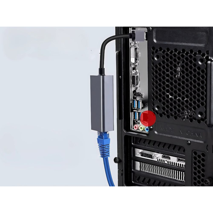 Adaptor ethernet VarioShop®, USB 3.0 la RJ45, 100 Mbps, cu indicator de putere, instalare fara actionare, compatibila cu mai multe sisteme, aliaj de aluminiu, Gri [14]