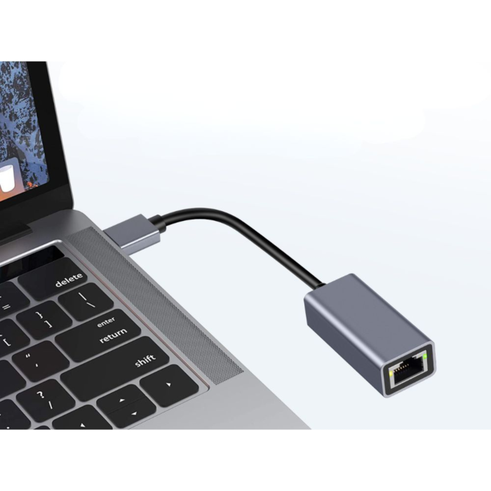 Adaptor ethernet VarioShop®, USB 3.0 la RJ45, 100 Mbps, cu indicator de putere, instalare fara actionare, compatibila cu mai multe sisteme, aliaj de aluminiu, Gri [12]