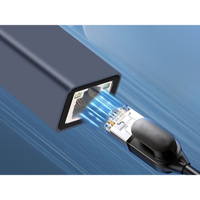 Adaptor ethernet VarioShop®, USB 3.0 la RJ45, 100 Mbps, cu indicator de putere, instalare fara actionare, compatibila cu mai multe sisteme, aliaj de aluminiu, Gri [15]