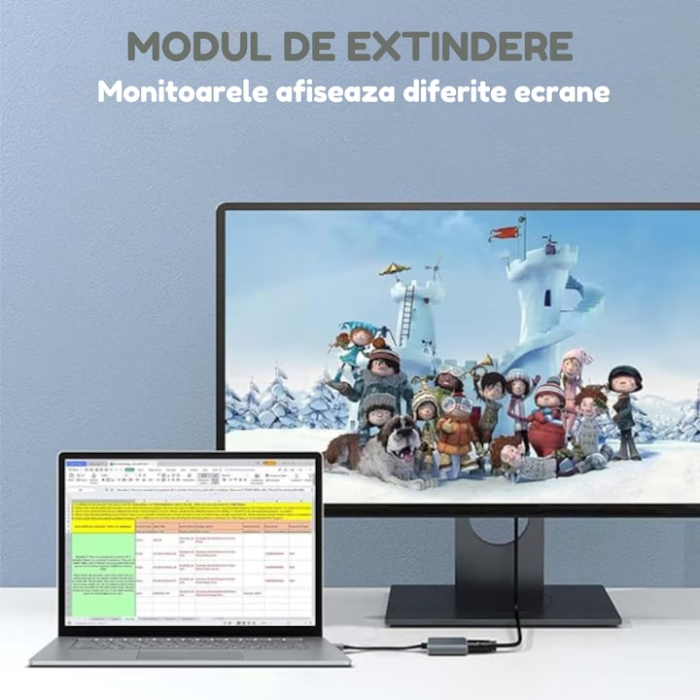 Adaptor USB-C la HDMI VarioShop®, tehnologie Plug and Play, 4K 60Hz, 1000 Mbps, unidirectional, compatibil televizoare, proiectoare, monitoare, Gri/Negru [5]