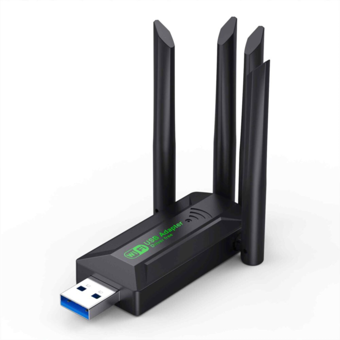 Adaptor Wi-Fi VarioShop®, Dual Band 1300 Mbps USB 3.0, Retea 2.4G si 5G, Conexiune Rapida si Stabila pentru Laptop si PC, 4 antene, Negru [12]