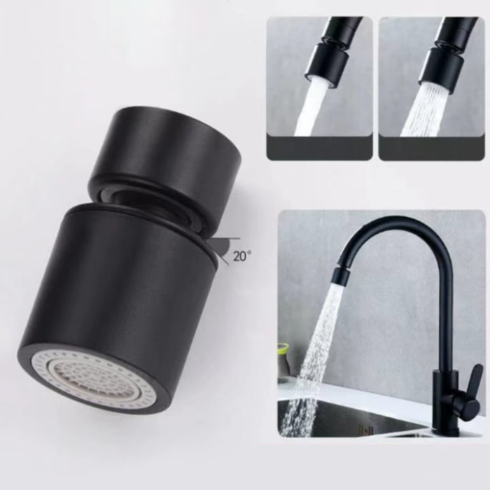 Aerator apa pivotant VarioShop®, functie economizor, filtrare, miez ceramic, doua moduri dus/bule, dimensiune M22 mama, debit 4.5 L/min, cromat, Negru [8]