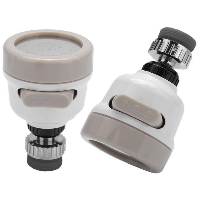 Aerator Robinet de Bucatarie Perlator 3 in 1 VarioShop®, Instalare Usoara, 3 Moduri de Pulverizare, Filet Universal, 24 mm, Crem [12]
