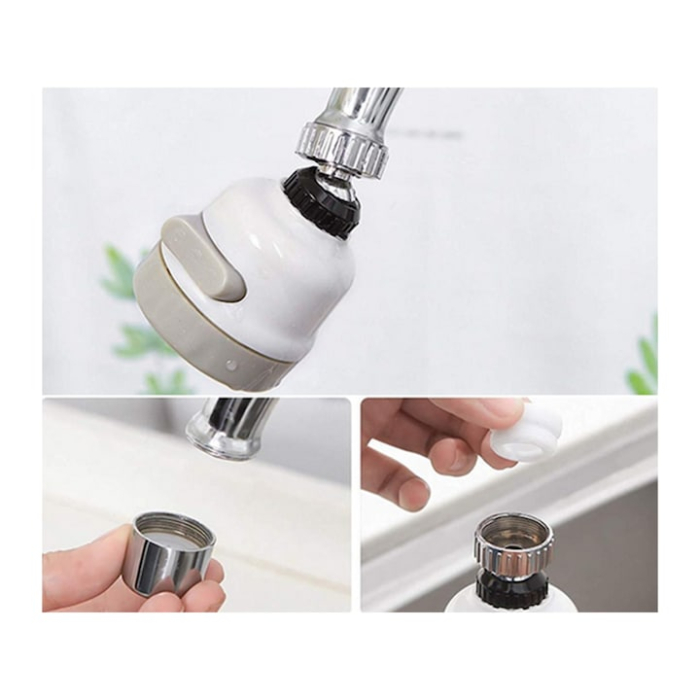 Aerator Robinet de Bucatarie Perlator 3 in 1 VarioShop®, Instalare Usoara, 3 Moduri de Pulverizare, Filet Universal, 24 mm, Crem [23]