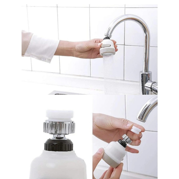Aerator Robinet de Bucatarie Perlator 3 in 1 VarioShop®, Instalare Usoara, 3 Moduri de Pulverizare, Filet Universal, 24 mm, Crem [21]