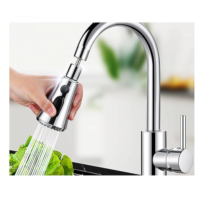 Aerator robinet pivotant VarioShop®, Universal, 3 Moduri de Pulverizare, Filet G1/2, Rotire 360°, Economisirea Apei, Flexibil, Instalare Usoara, Argintiu [10]