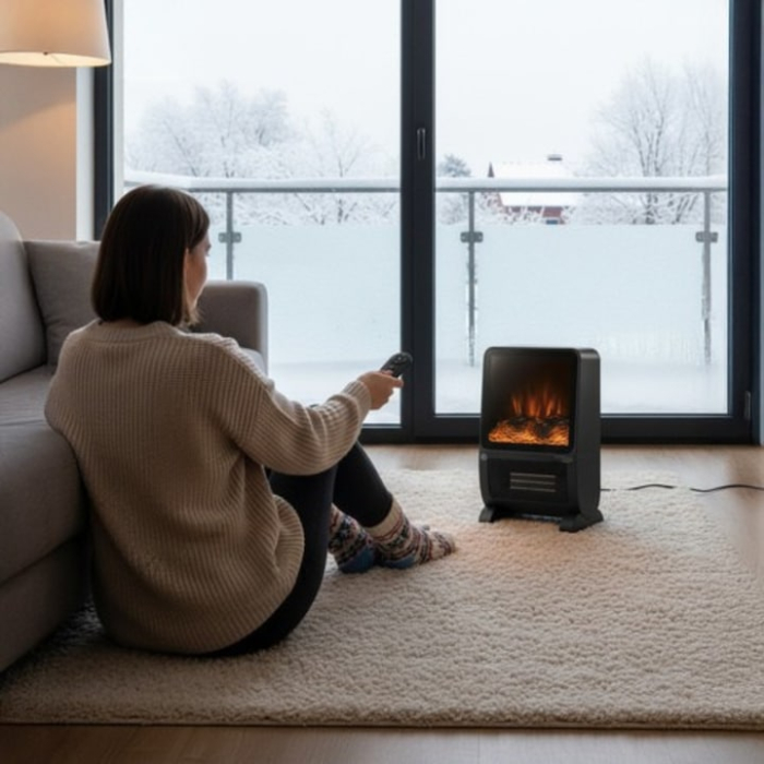 Aeroterma electrica cu efect de semineu 3D VarioShop®, 2000W, flacara realista, incalzire rapida, telecomanda, timer 1–8h, protectie la supraincalzire [11]