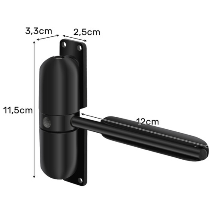 Amortizor usa inchidere automata VarioShop®, universal, pentru usi de pana la 60 kg, montaj simplu, reglare viteza, kit complet inclus, negru [17]