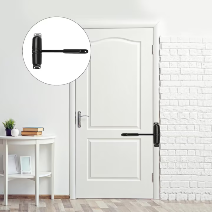 Amortizor usa inchidere automata VarioShop®, universal, pentru usi de pana la 60 kg, montaj simplu, reglare viteza, kit complet inclus, negru [5]