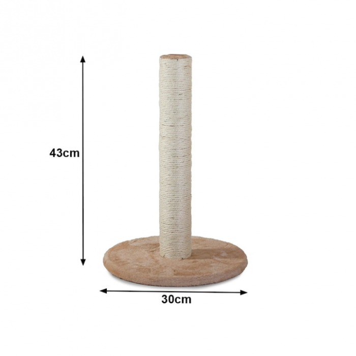 Ansamblu de joaca si zgariat pentru pisici VarioShop®, minge din plus, baza moale, constructie stabila, design compact, 43 x 30 cm, Bej [2]