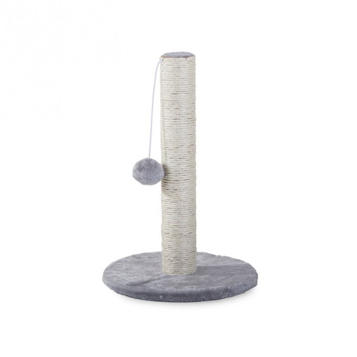 Ansamblu de joaca si zgariat pentru pisici VarioShop®, minge din plus, baza moale, constructie stabila, design compact, 43 x 30 cm, Bej/Gri [6]