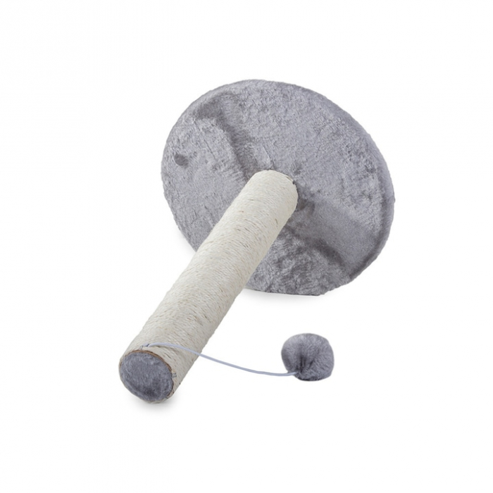 Ansamblu de joaca si zgariat pentru pisici VarioShop®, minge din plus, baza moale, constructie stabila, design compact, 43 x 30 cm, Bej/Gri [5]