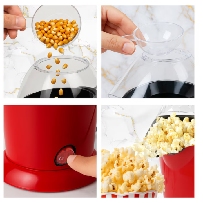 Aparat automat pentru floricele de porumb VarioShop®, preparare fara ulei, 900W, curatare usoara, comutator ON/OFF, design compact [20]
