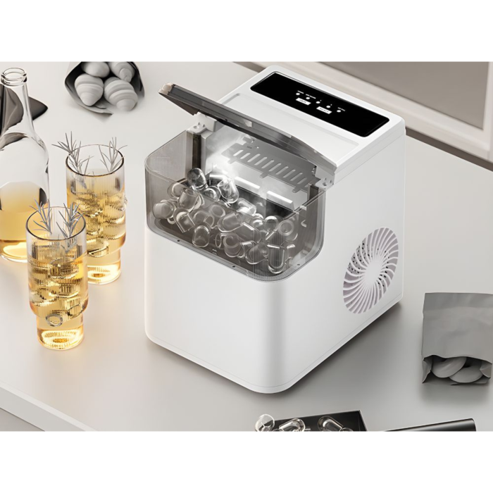 Aparat cuburi gheata VarioShop®, pentru casa si birou, rezervor 1.6L, 2 dimensiuni cuburi, 165W, indicator LED, preparare 6-12 min, 29.5 x 28.5 cm, alb [4]