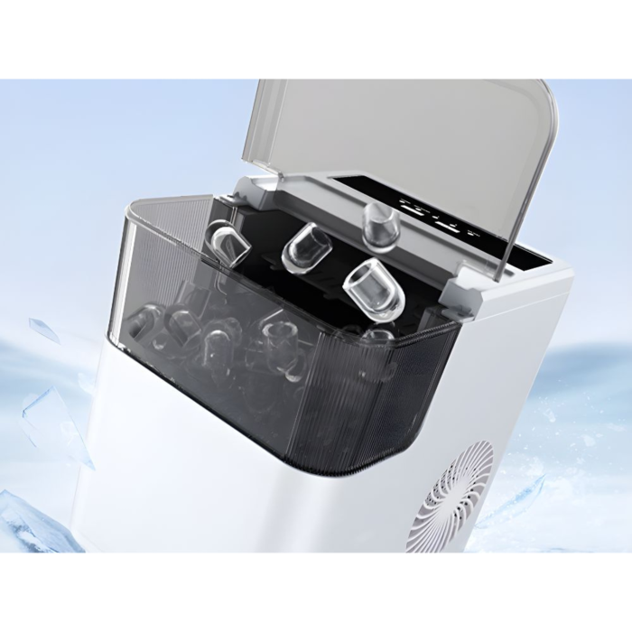 Aparat cuburi gheata VarioShop®, pentru casa si birou, rezervor 1.6L, 2 dimensiuni cuburi, 165W, indicator LED, preparare 6-12 min, 29.5 x 28.5 cm, alb [8]