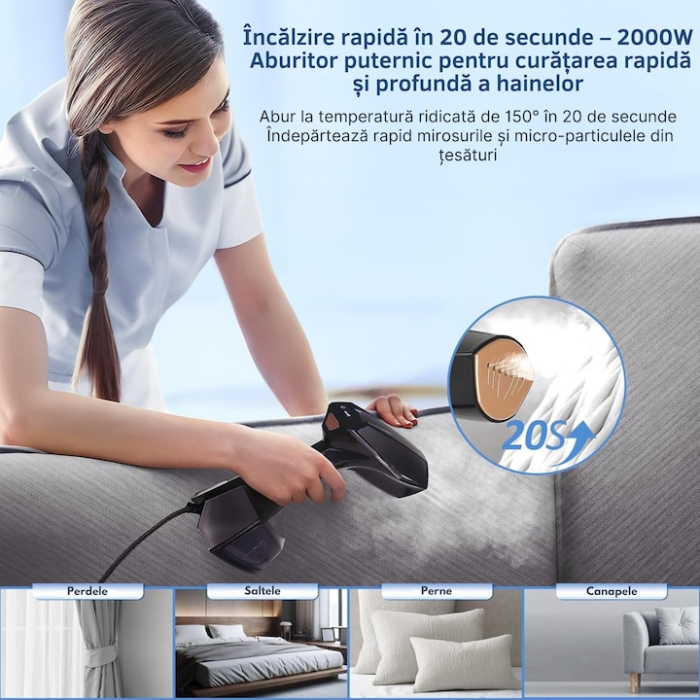 Aparat de calcat cu abur VarioShop®, 2000W, 3 moduri abur, 360ml, portabil [2]