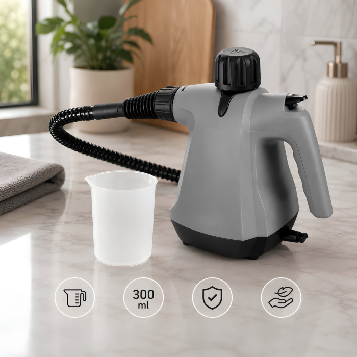 Aparat de curatat cu abur multifunctional VarioShop®, cu 11 accesorii, portabil, curatare fara detergenti, 1500 W, presiune maxima 3 bari, rezervor 350 ml, gri-negru [8]
