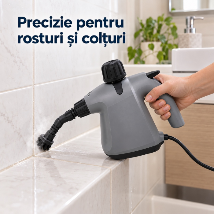 Aparat de curatat cu abur multifunctional VarioShop®, cu 11 accesorii, portabil, curatare fara detergenti, 1500 W, presiune maxima 3 bari, rezervor 350 ml, gri-negru [9]