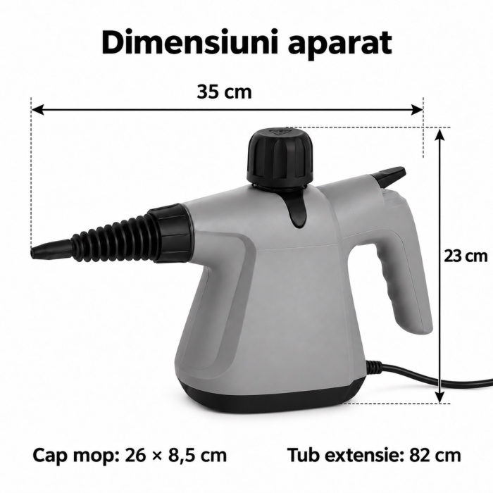 Aparat de curatat cu abur multifunctional VarioShop®, cu 11 accesorii, portabil, curatare fara detergenti, 1500 W, presiune maxima 3 bari, rezervor 350 ml, gri-negru [4]