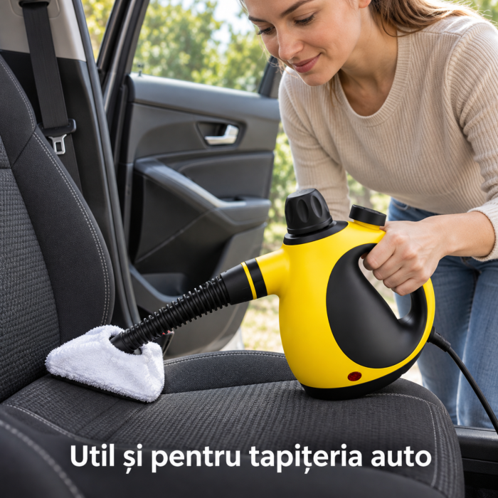 Aparat de curatat cu abur VarioShop®, pentru geamuri, rosturi si tapiterie, portabil, accesorii, presiune 3 bari, 1000 W, rezervor 350 ml, galben-negru [6]