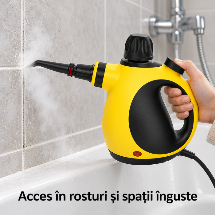 Aparat de curatat cu abur VarioShop®, pentru geamuri, rosturi si tapiterie, portabil, accesorii, presiune 3 bari, 1000 W, rezervor 350 ml, galben-negru [5]