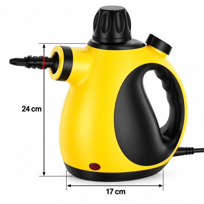 Aparat de curatat cu abur VarioShop®, pentru geamuri, rosturi si tapiterie, portabil, accesorii, presiune 3 bari, 1000 W, rezervor 350 ml, galben-negru [4]
