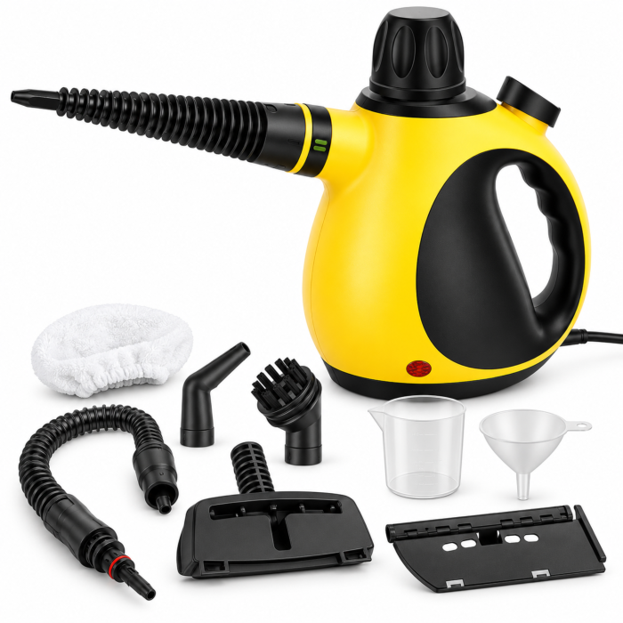 Aparat de curatat cu abur VarioShop®, pentru geamuri, rosturi si tapiterie, portabil, accesorii, presiune 3 bari, 1000 W, rezervor 350 ml, galben-negru [7]