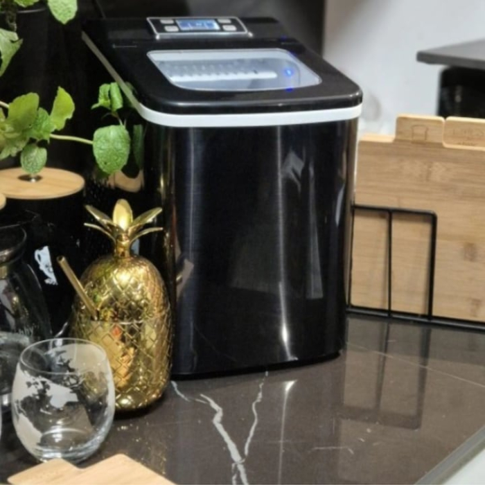 Aparat de facut cuburi de gheata VarioShop®, afisaj LED, 2 dimensiuni cuburi, 120 W, 12kg/24 h, 2 L, functie auto-curatare, compact, portabil, 32 x 30 x 22 cm, Negru [2]