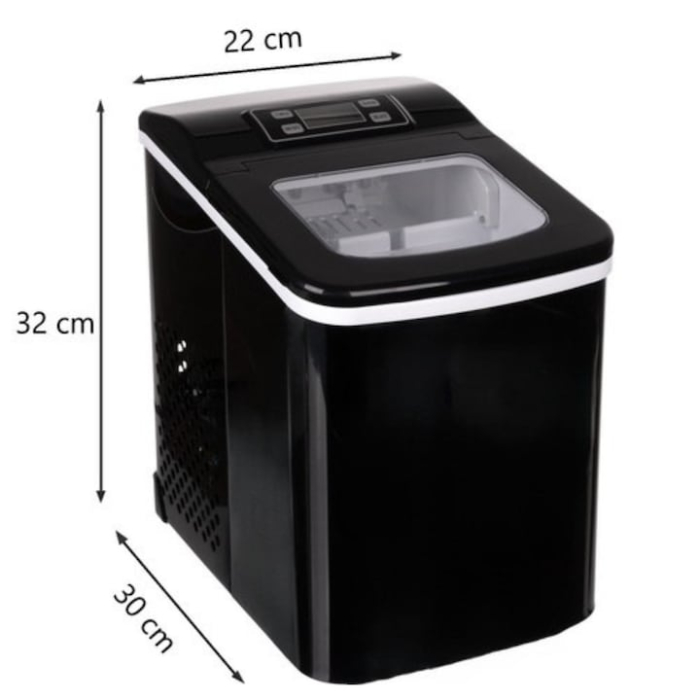 Aparat de facut cuburi de gheata VarioShop®, afisaj LED, 2 dimensiuni cuburi, 120 W, 12kg/24 h, 2 L, functie auto-curatare, compact, portabil, 32 x 30 x 22 cm, Negru [6]