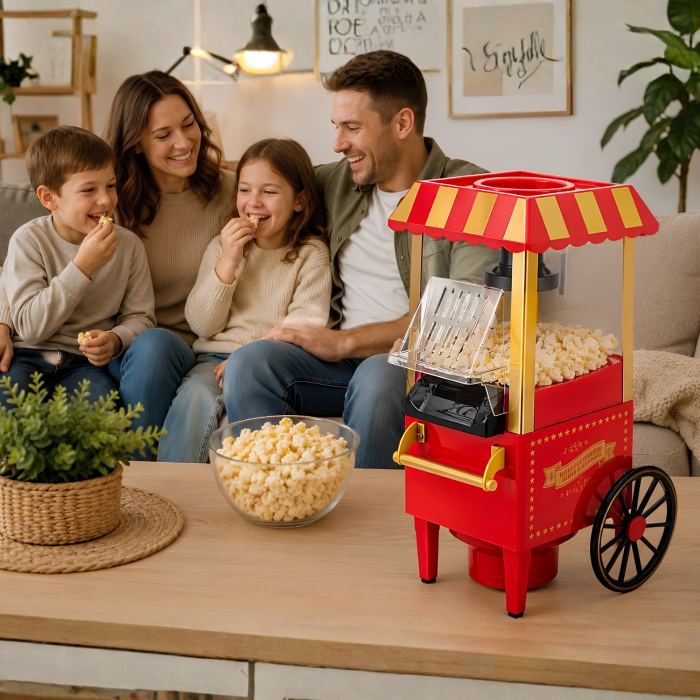Aparat de facut popcorn VarioShop®, 1200W, preparare rapida fara ulei, pentru floricele crocante, cu aer cald, cupa dozatoare inclusa, 38 x 14,5 x 20 cm [2]