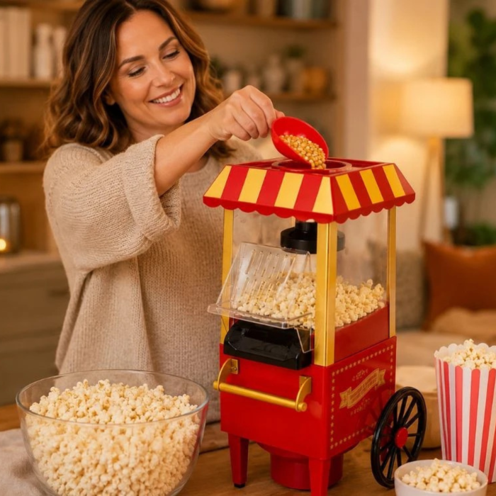 Aparat de facut popcorn VarioShop®, 1200W, preparare rapida fara ulei, pentru floricele crocante, cu aer cald, cupa dozatoare inclusa, 38 x 14,5 x 20 cm [6]