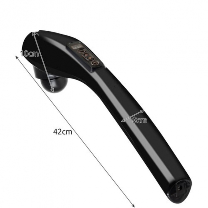 Aparat de masaj 9 in 1 VarioShop®, fara fir, pentru tonifiere, dureri musculare, relaxare, 6 capuri de masaj, 10 nivele de intensitate, 12 programe de masaj, portabil, 42 x 8 x 10 cm, Negru [9]