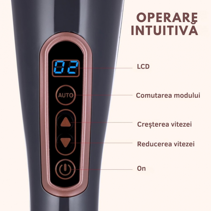 Aparat de masaj 9 in 1 VarioShop®, fara fir, pentru tonifiere, dureri musculare, relaxare, 6 capuri de masaj, 10 nivele de intensitate, 12 programe de masaj, portabil, 42 x 8 x 10 cm, Negru [5]