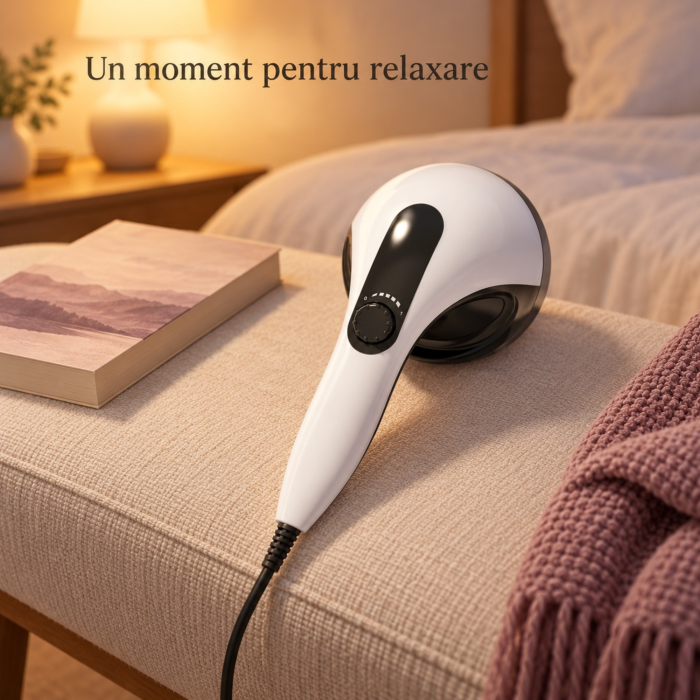 Aparat de masaj anticelulitic pentru corp VarioShop®, 4 capete interschimbabile pentru relaxare si exfoliere, vibratii reglabile, incalzire cu infrarosu, 23,6 x 14,9 x 11 cm, alb [6]