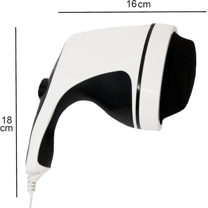 Aparat de masaj corporal anticelulitic VarioShop®, pentru abdomen, picioare și corp, cu 4 capete interschimbabile, încălzire și vibrații, 9x16x25 cm, alb/negru [4]