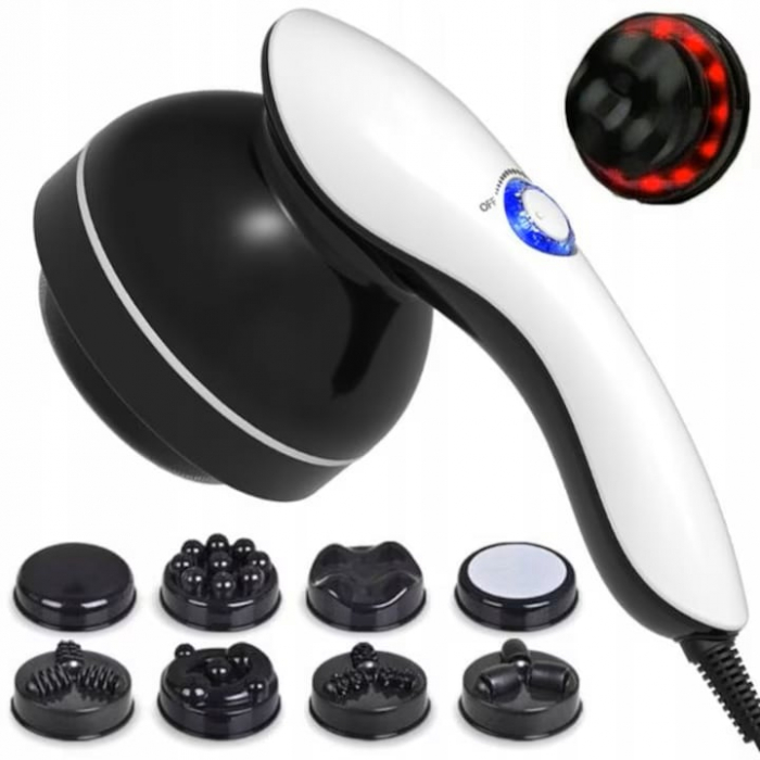 Aparat de masaj profesional anticelulitic VarioShop®, Cu 9 Capete de Masaj, pentru Tonifiere, Relaxare si Slabit, Incalzire cu Infrarosu, Putere 28W, Alb/Negru [17]