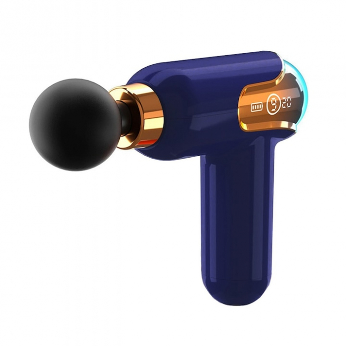 Aparat de Masaj Profesional VarioShop®, tip pistol cu 9 viteze, 4 capete interschimbabile, pentru cap/coloana/umeri/picioare, reincarcabil, putere 30W, 4200 rpm, Baterie Lithium 1500 mAh, Afisaj LED, [13]