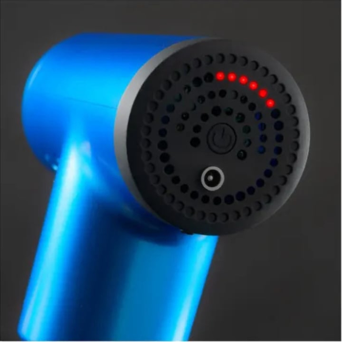 Aparat de masaj profesional VarioShop®, tip pistol, pentru corp, spate si picioare, 7 capete interschimbabile, baterie de mare capacitate, ajustare intensitate, ideal pentru relaxare musculara, Albast [6]