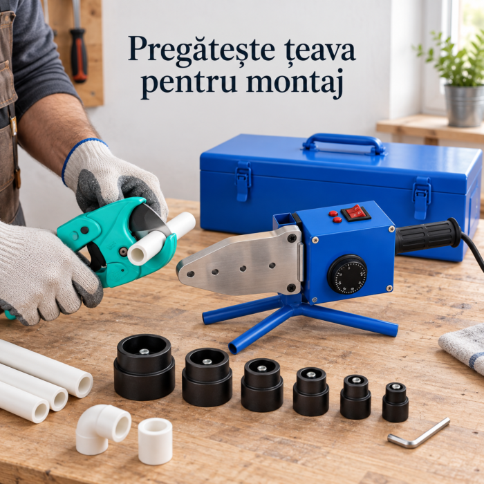 Aparat de sudura tevi VarioShop®, prin polifuziune, putere maxima 2720W, 7 matrite 16-63 mm, termostat 0-300°C, incalzire dubla independenta, accesorii si cutie metalica [2]