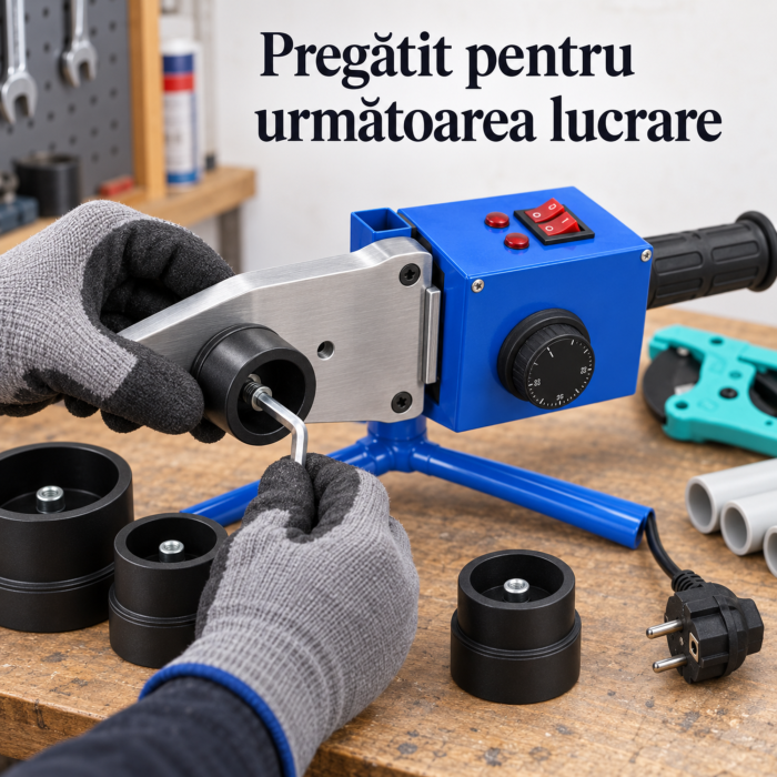 Aparat de sudura tevi VarioShop®, prin polifuziune, putere maxima 2720W, 7 matrite 16-63 mm, termostat 0-300°C, incalzire dubla independenta, accesorii si cutie metalica [5]