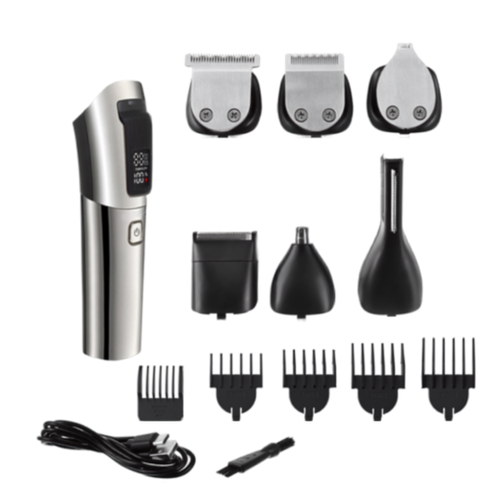Aparat de tuns 8 in 1 VarioShop®, pentru par, barba si corp, IPX6, acumulator 600 mAh, autonomie 90 minute, incarcare USB-C, display digital, negru [5]