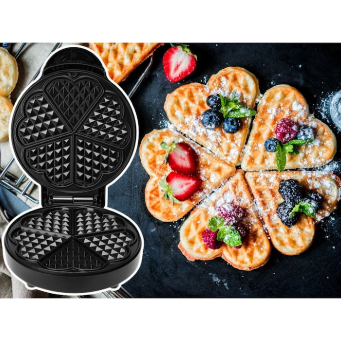 Aparat de vafe electric VarioShop®, 1000W, 5 vafe in forma de inima, placi antiaderente, incalzire rapida, picioare antiderapante, indicatori luminosi [6]
