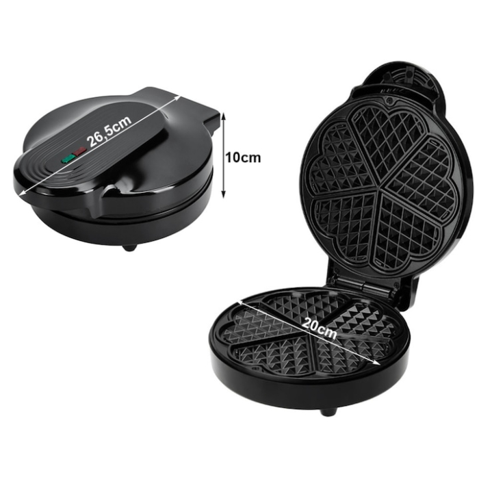 Aparat de vafe electric VarioShop®, 1000W, 5 vafe in forma de inima, placi antiaderente, incalzire rapida, picioare antiderapante, indicatori luminosi [8]