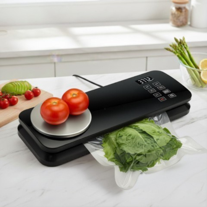 Aparat de vidat alimente VarioShop® 2 in 1 cu cantar, 120W, pompa dubla 80kPa, 6 moduri, cutter incorporat, sigilare pungi 30cm, vacuum sealer alimente uscate si umede [3]